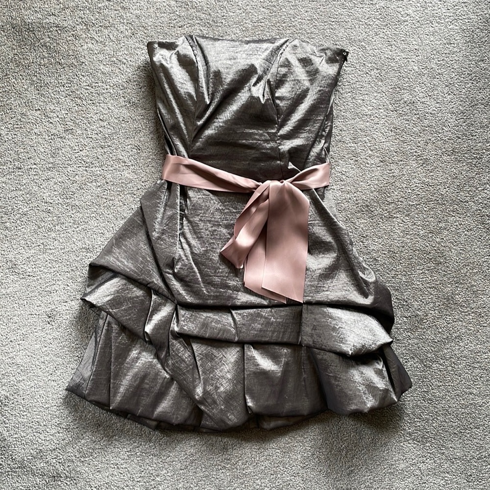 NV Couture Strapless Semi Formal Dress